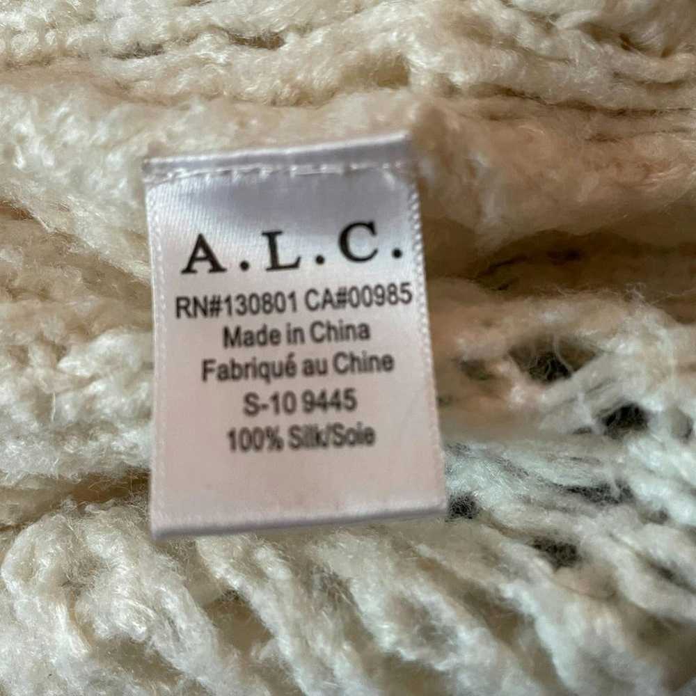 A.L.C. A.L.C. Asymmetric Cream Silk Open-Knit Swe… - image 5