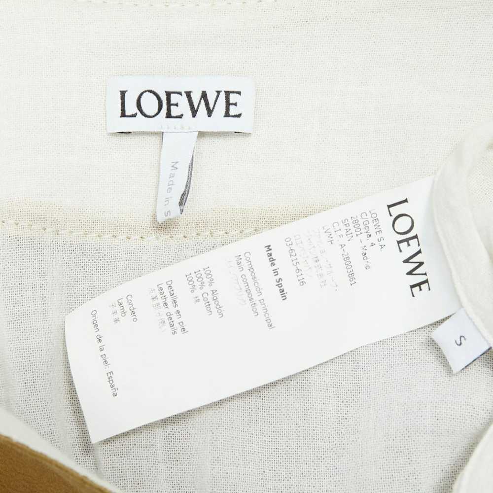 Loewe LOEWE white cotton brown suede logo anagram… - image 8