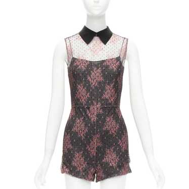 Dior CHRISTIAN DIOR black pink intricate lace ove… - image 1