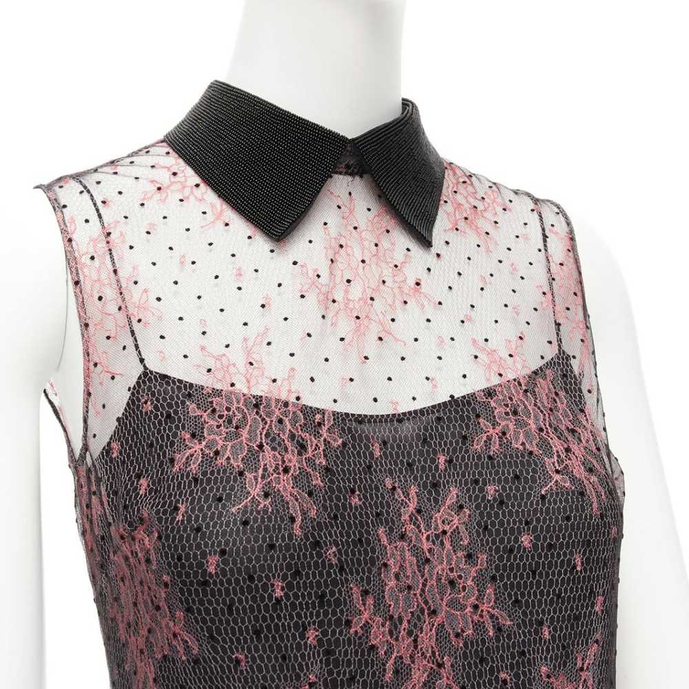 Dior CHRISTIAN DIOR black pink intricate lace ove… - image 2