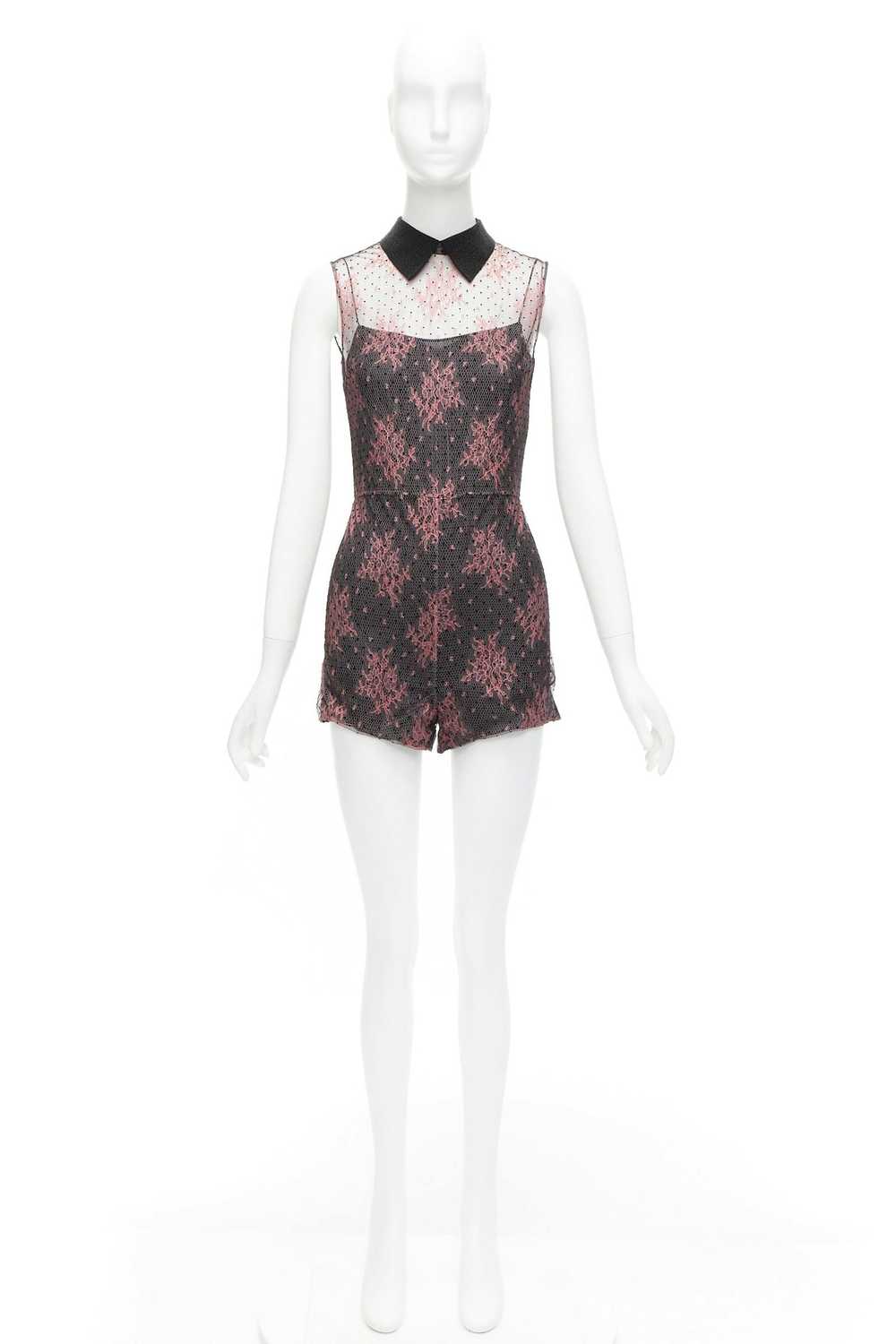 Dior CHRISTIAN DIOR black pink intricate lace ove… - image 9
