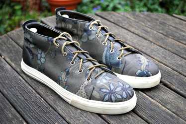 Gucci Military Khaki Green Floral Print Sneakers - image 1