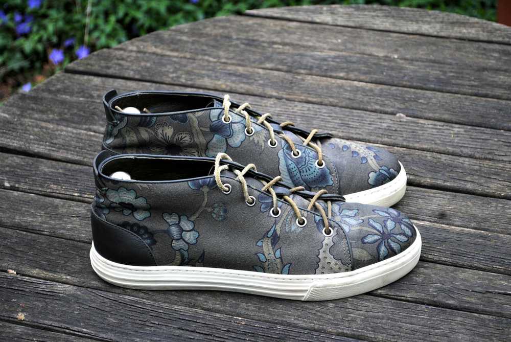 Gucci Military Khaki Green Floral Print Sneakers - image 3