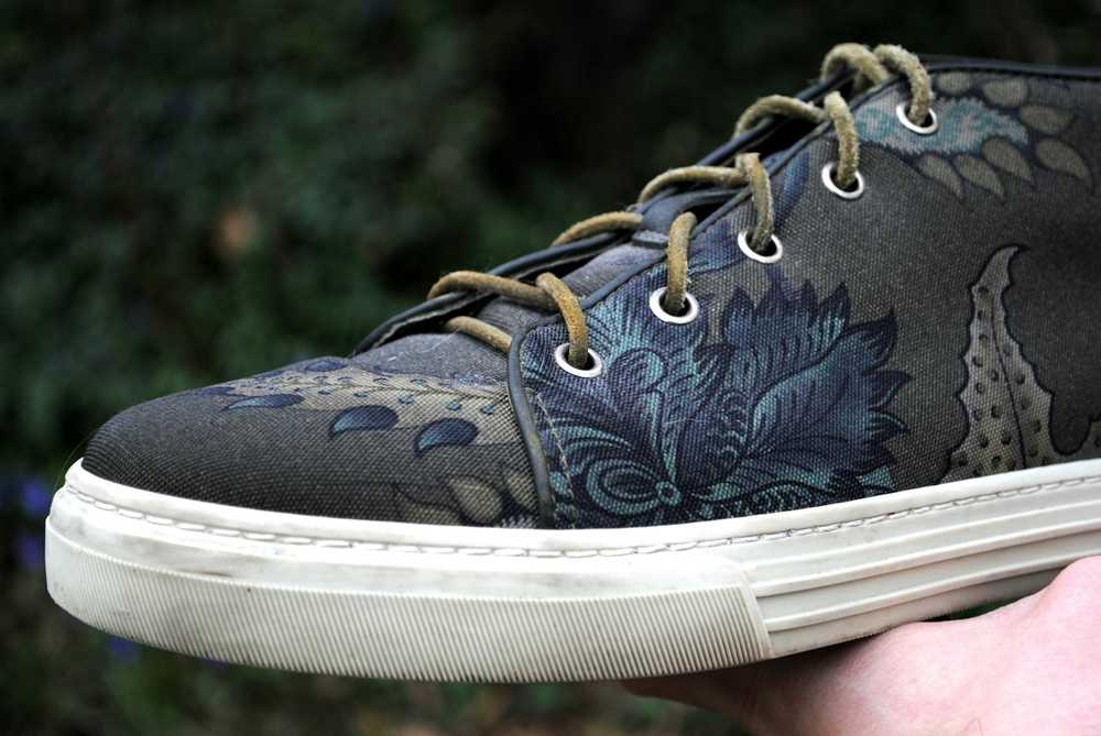 Gucci Military Khaki Green Floral Print Sneakers - image 6