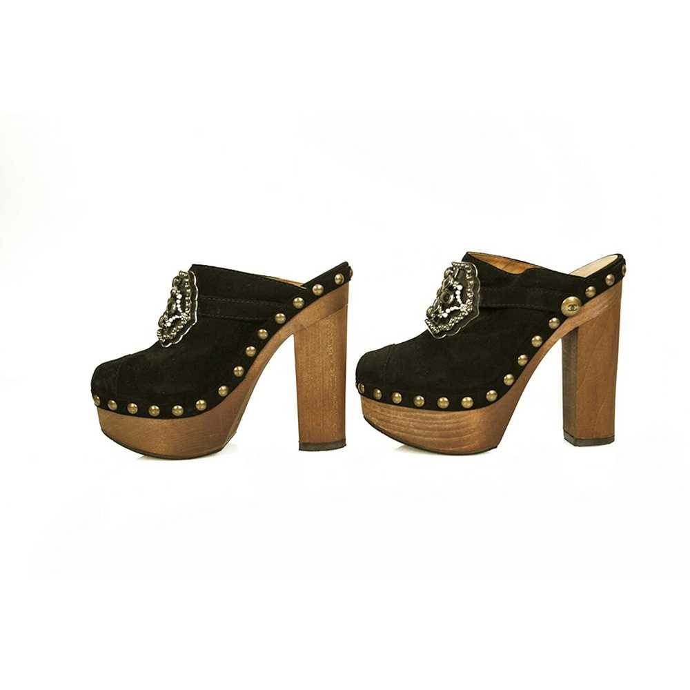 Chanel Black Suede Clog Limited Edition 2020 - image 4