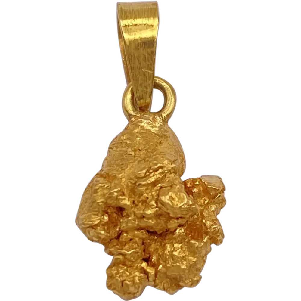 Natural Earth Mined 24K Gold Nugget Pendant or Ch… - image 1