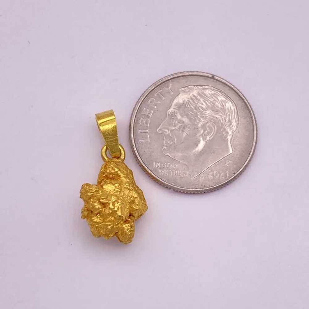 Natural Earth Mined 24K Gold Nugget Pendant or Ch… - image 2
