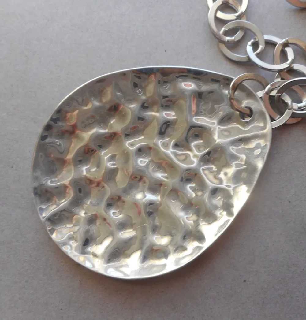 Silpada Sterling Silver Big Hammered Pendant On C… - image 5