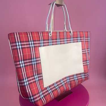 Burberry Bag Green Leather Two-handle Plaid Handbag Title Italy Brown Black  NEW | eBay
