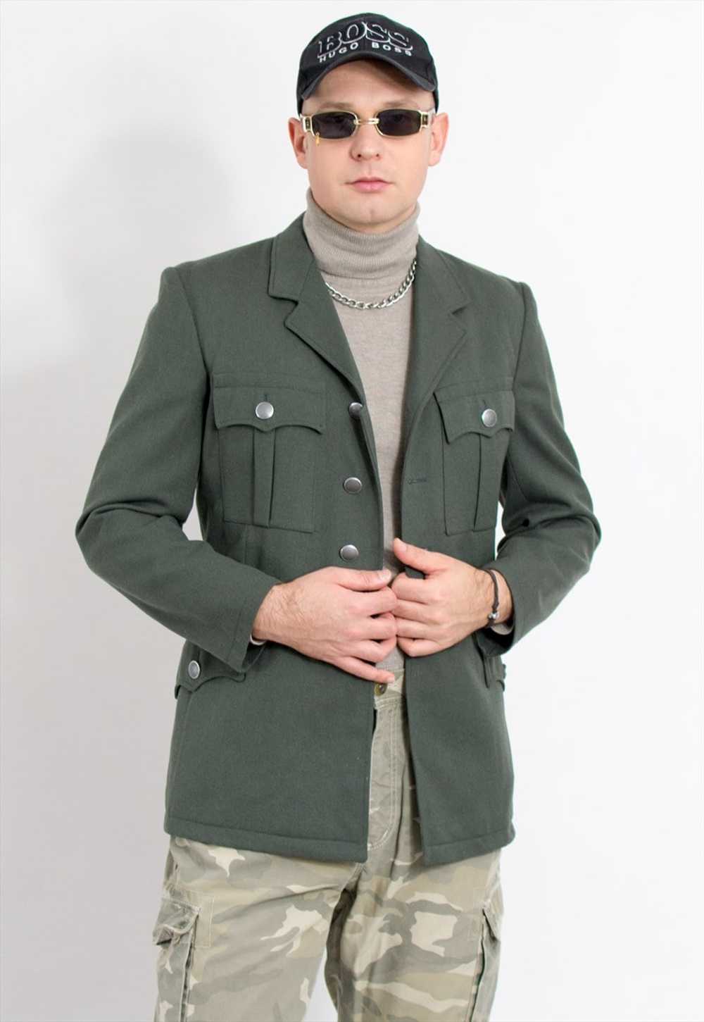 Vintage uniform jacket in khaki green army milita… - image 5