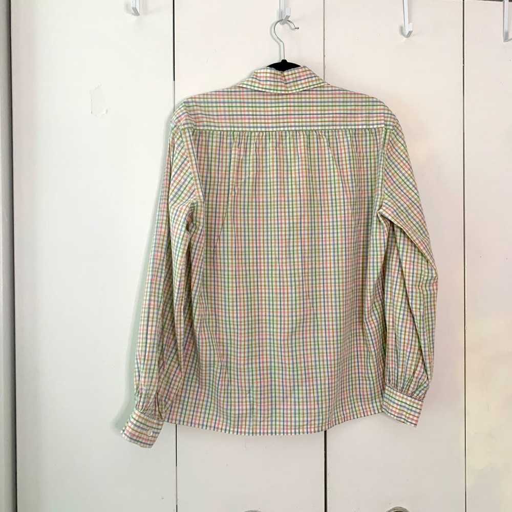 Vintage Dior Pastel Pinstripe Button Down Size 12 - image 6