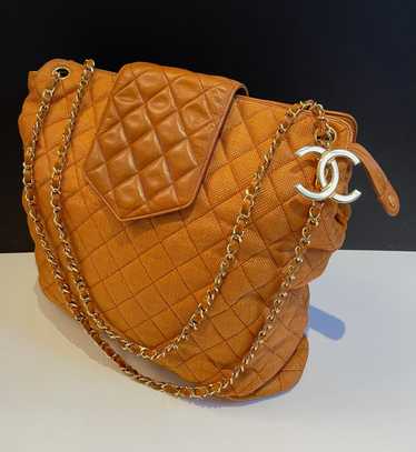 CHANEL Vintage Grand Shopping Tote Bag Cognac Qui… - image 1