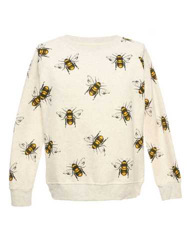 Bee-Print Round-Neck Sweatshirt - L - image 1