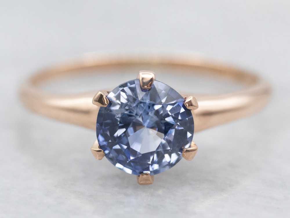 Yellow Gold Sapphire Solitaire Engagement Ring - image 1