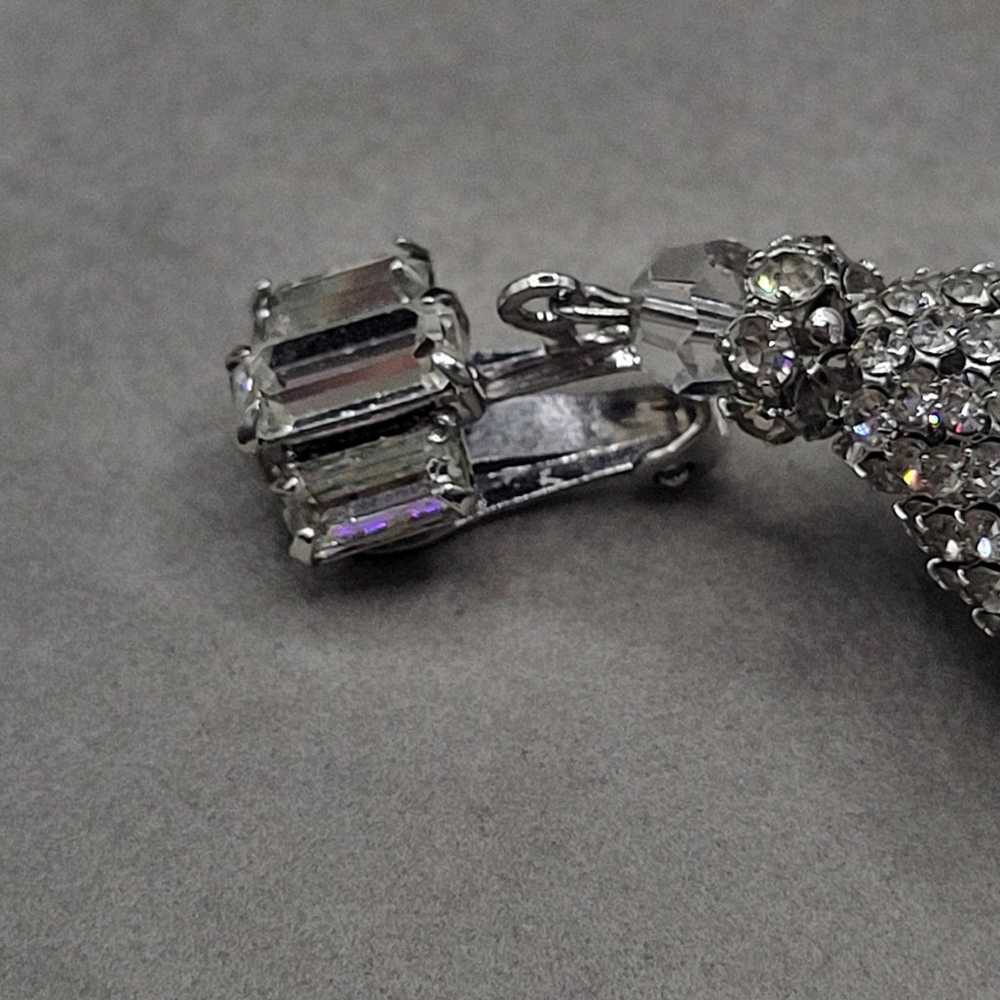 Vintage clear victorian dangle clip on earring - image 6