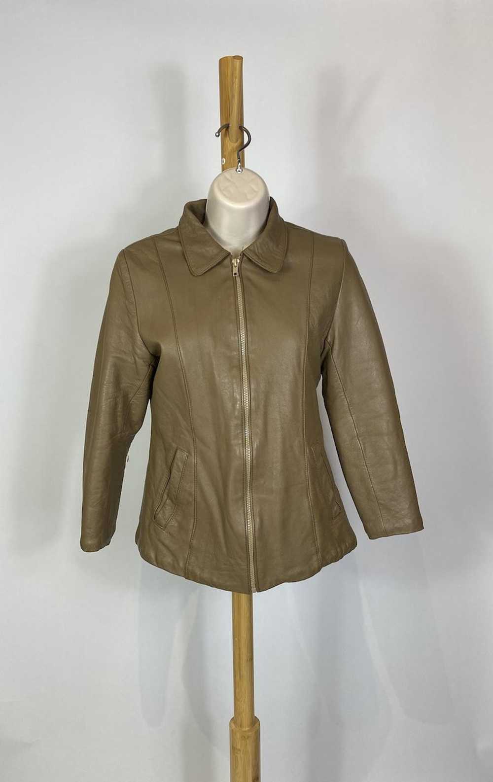 1970s - 1980s Brown / Tan Leather Jacket with She… - image 1