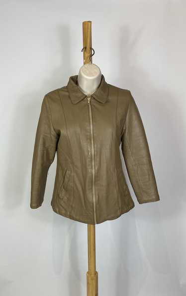 1970s - 1980s Brown / Tan Leather Jacket with Sher