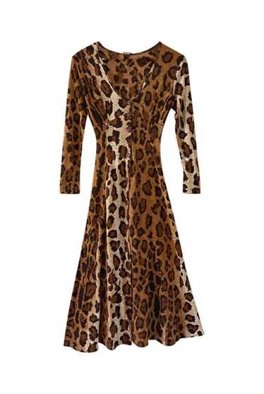Leopard angora dress - Leopard dress in angora woo