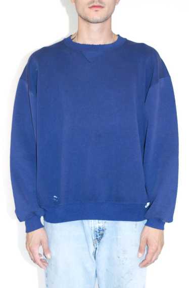 Navy Blue Blank Russell Sweatshirt - 1990's