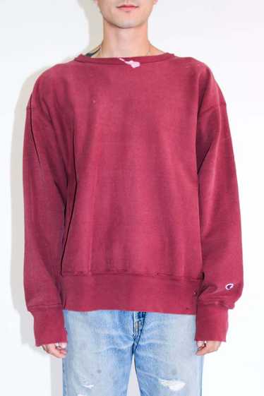 Sun Faded Magenta Reverse Weave Sweatshirt - 1990'