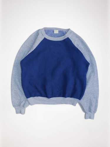 Two-Tone Blue Gray Raglan Sweatshirt - 1980's