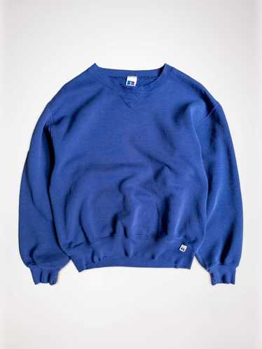 Vintage Royal Blue Blank Russell Sweatshirt - 1990