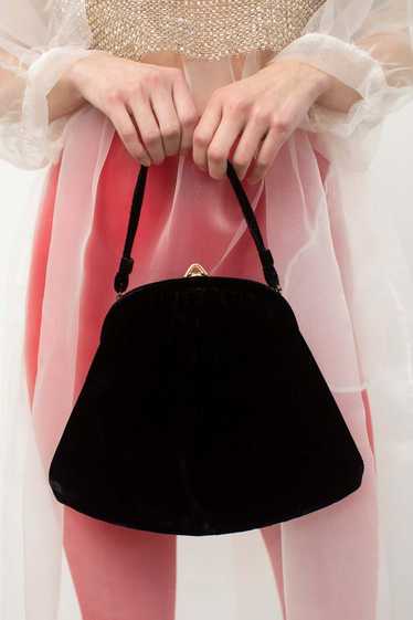 Vintage Velvet Handbag - Black
