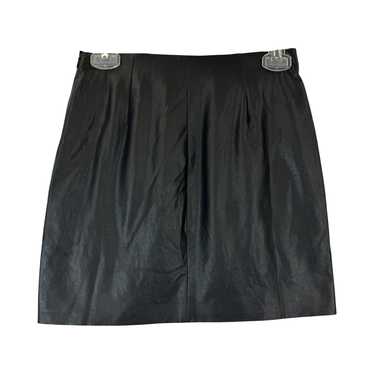 Something Navy Black Faux Leather Mini Skirt