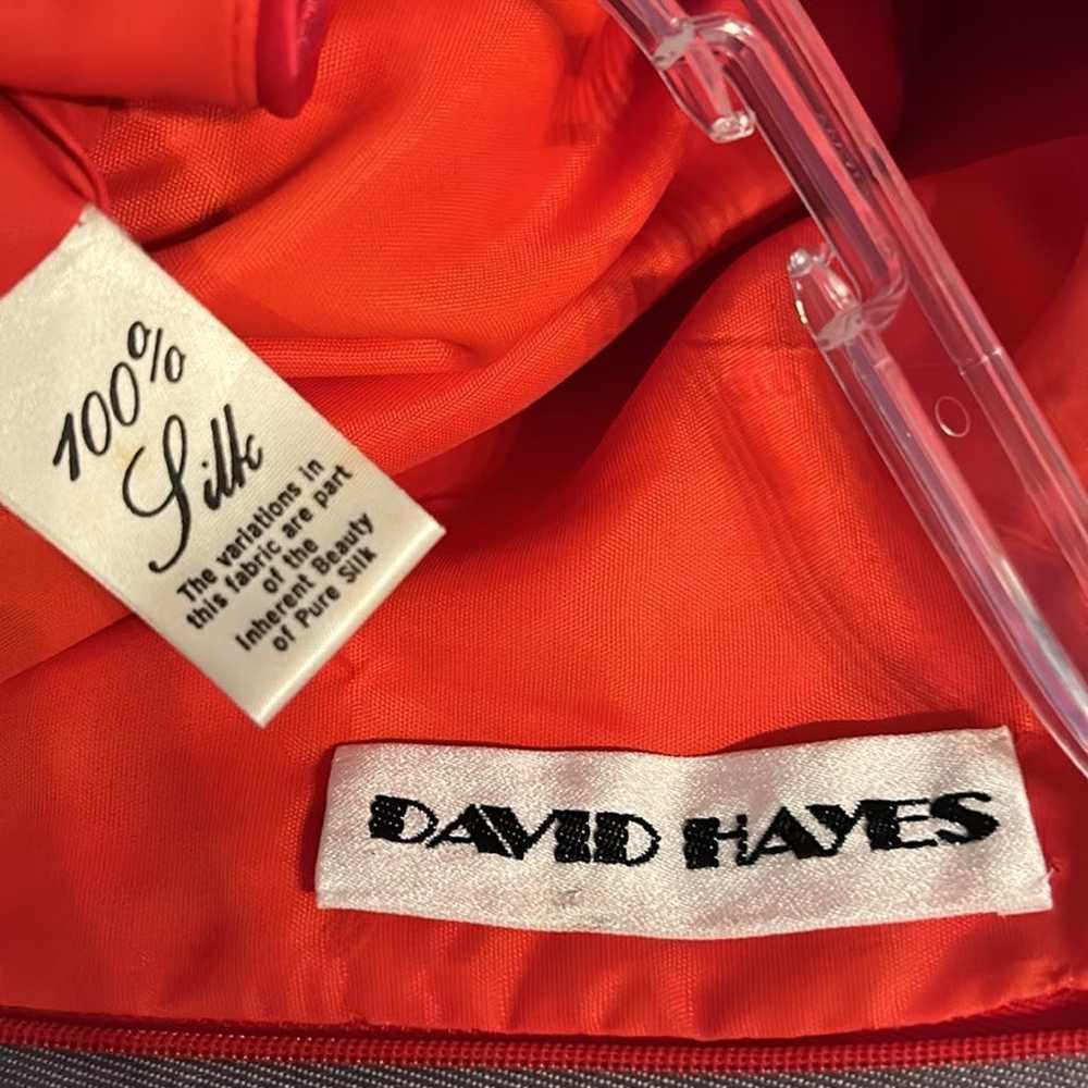 Vintage Saks Fifth Avenue David Hayes Red Dress S… - image 4