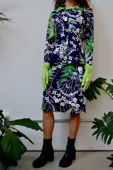 Neon Botanical Dress Set