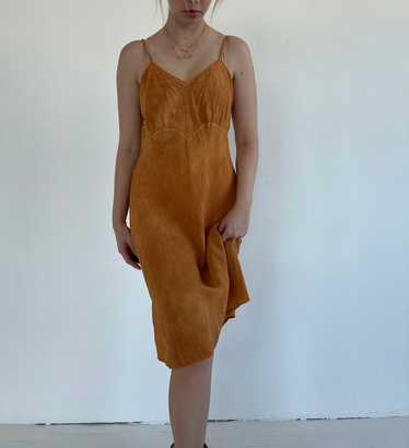 Hand Dyed Brown Silk Slip