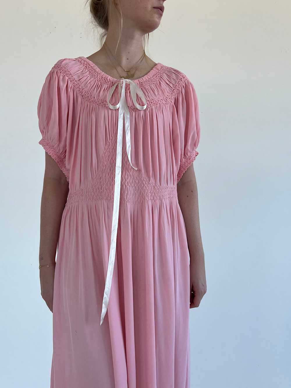 1940's Bubblegum Pink Silk Satin Dress - Gem