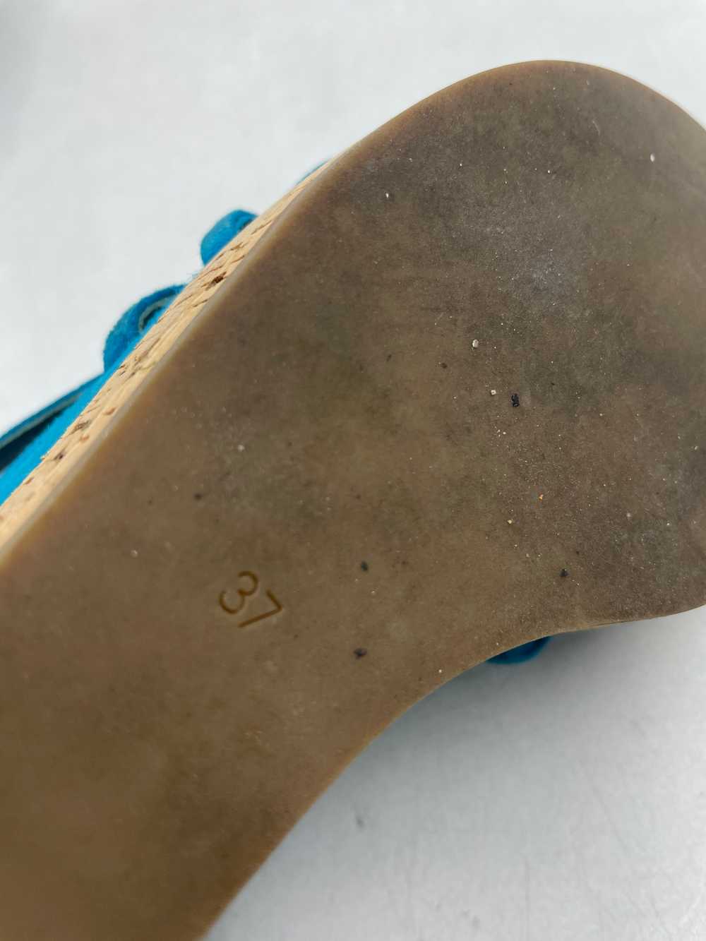 Authentic Prada Turquoise Wedge Sandals W 7 - image 7