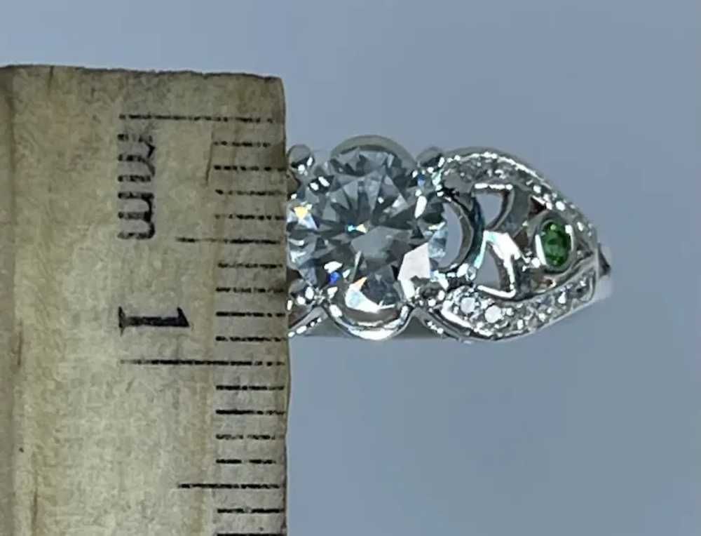 14k Moissanite, Diamonds & Tsavorite Ring, free r… - image 3