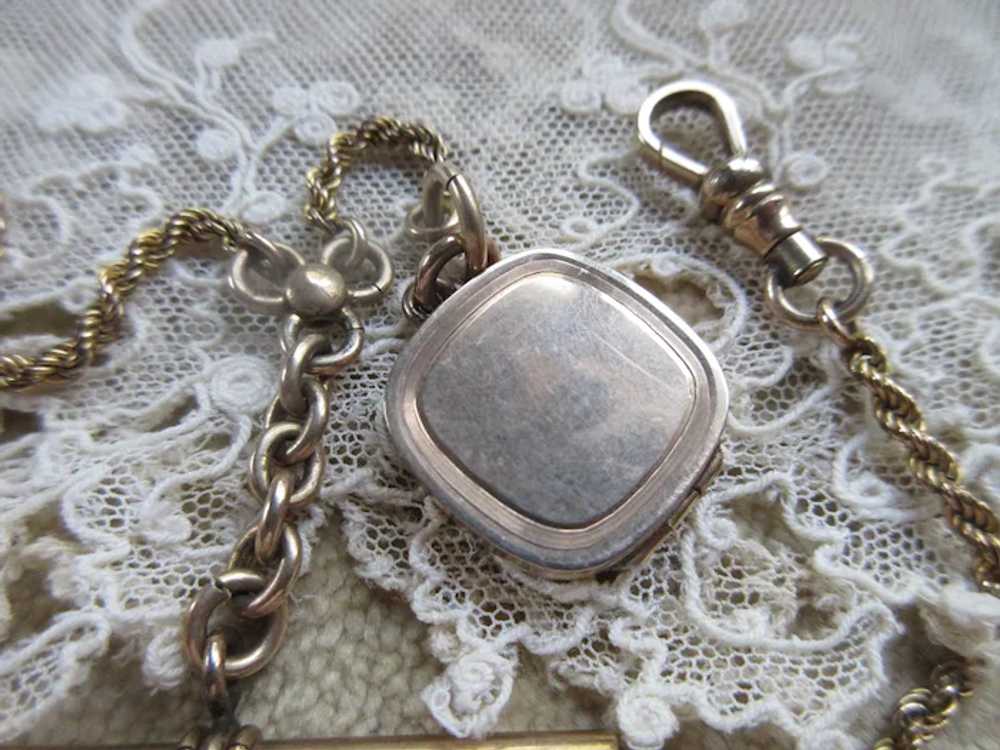 Antique Victorian Pocket Watch Chain with Locket … - image 4