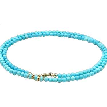 14k Gold and Genuine Sleeping Beauty Turquoise Nec