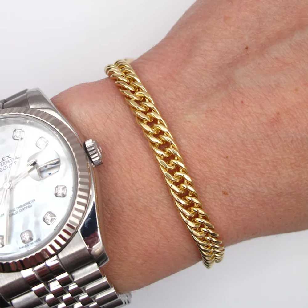 Curb Link Bracelet 14k Yellow Gold 8-1/4" 22.7 Gr… - image 3