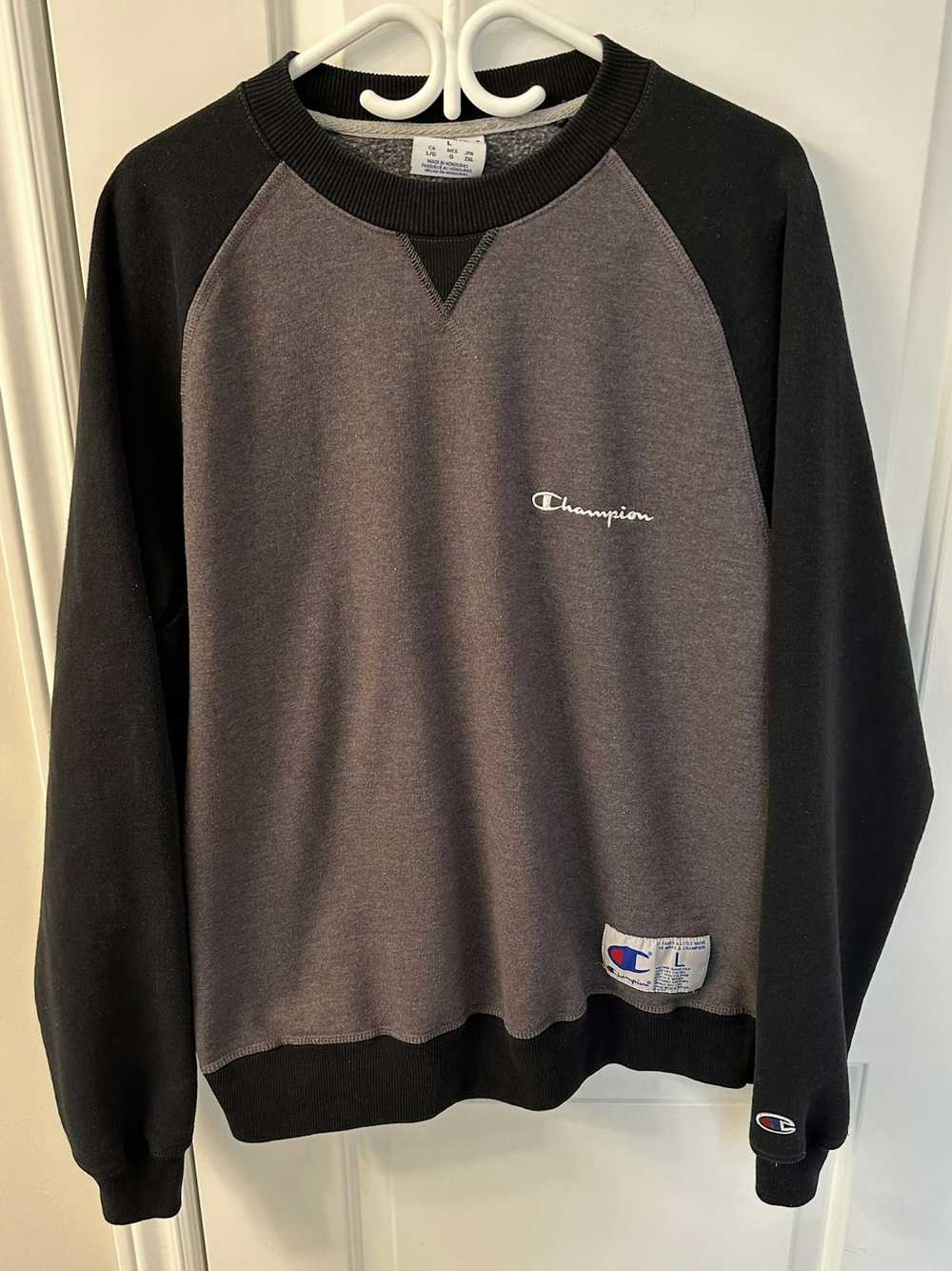 Champion Champion Mens Black & Grey Crew Neck Swe… - image 1