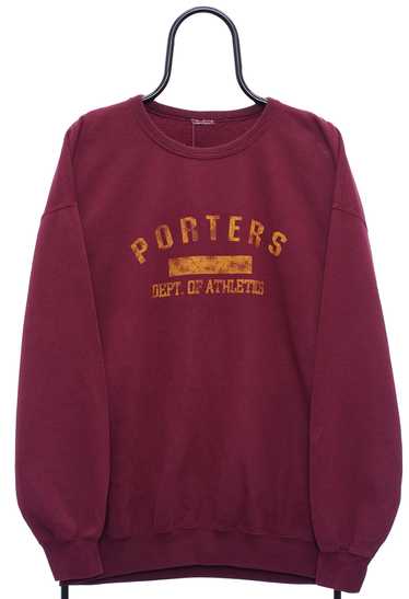 Vintage Porters Graphic Maroon Sweatshirt - X Larg