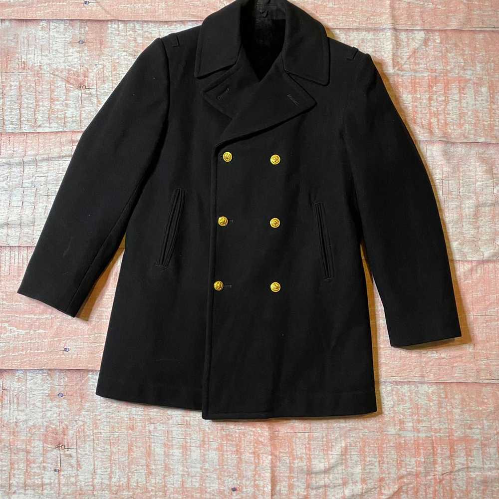 Other Neptune Garment Co Black Wool Military Pea … - image 2