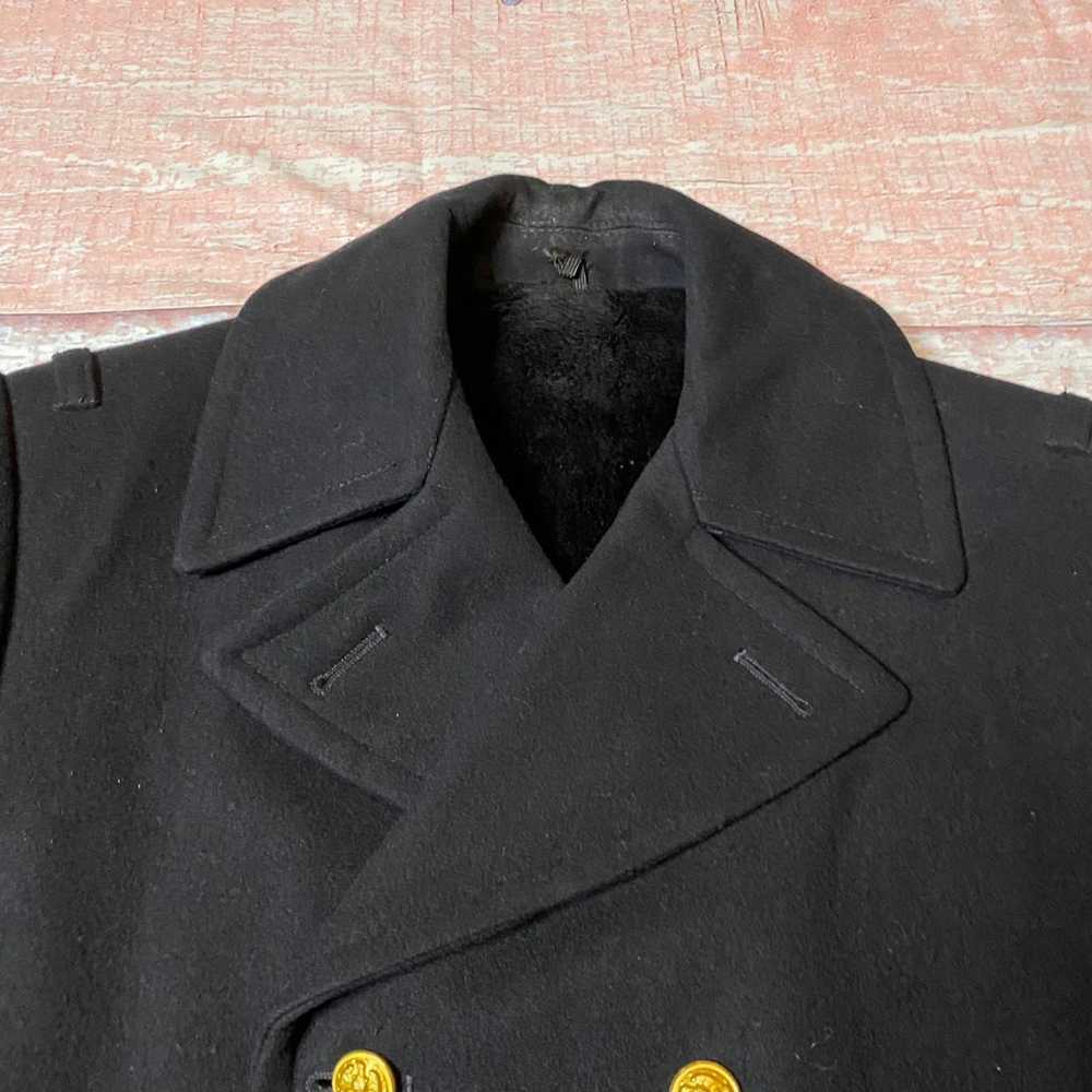 Other Neptune Garment Co Black Wool Military Pea … - image 3