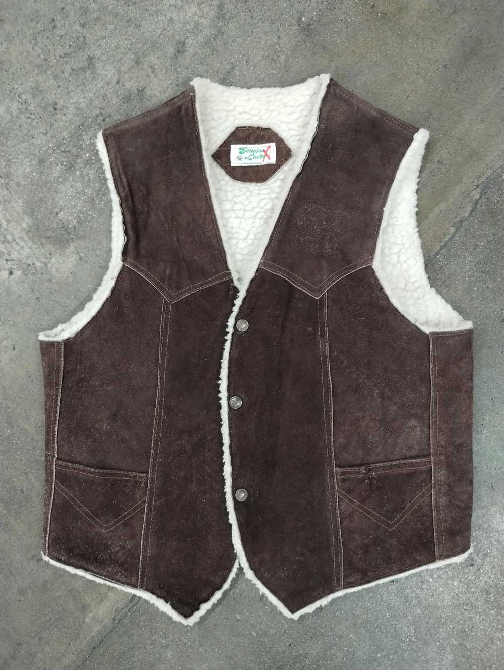 Leather × Streetwear × Vintage Vintage Sherpa Lin… - image 1