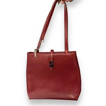 Guess Vintage Guess Red/Burgundy Leather Handbag - image 1