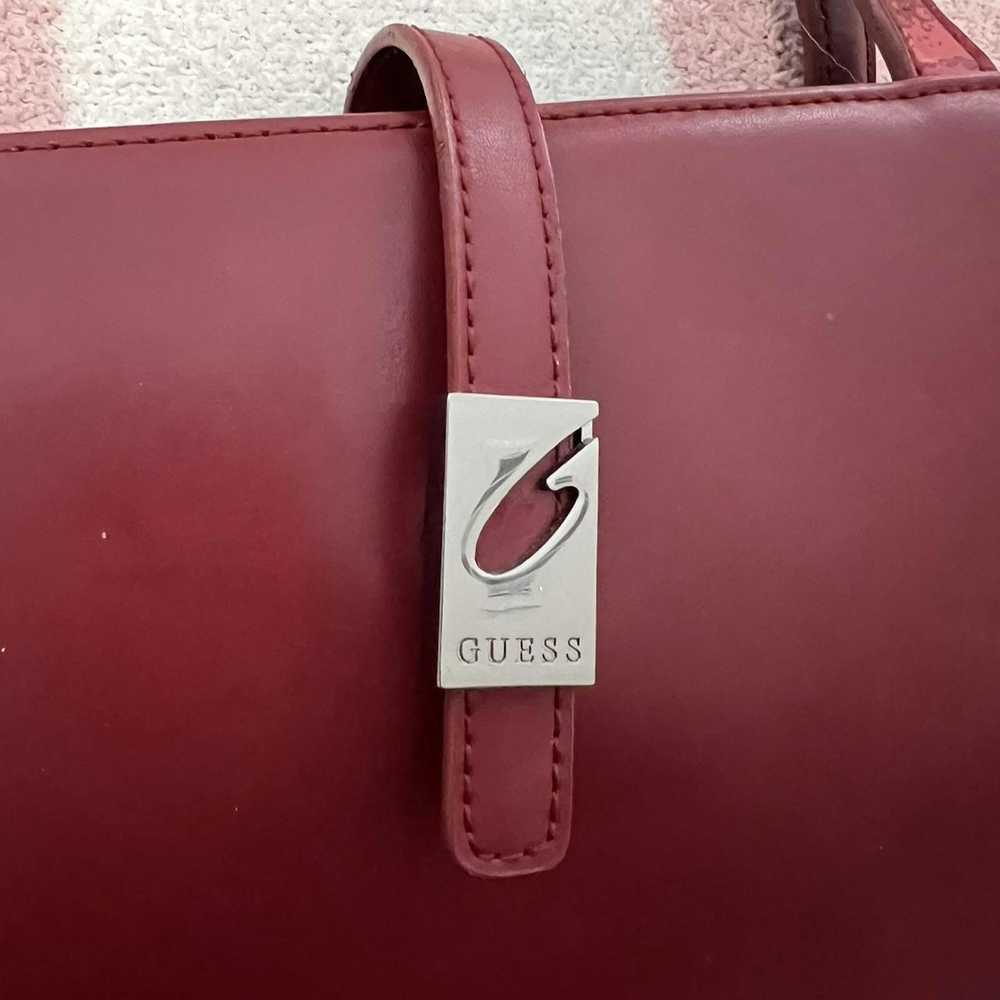 Guess Vintage Guess Red/Burgundy Leather Handbag - image 2