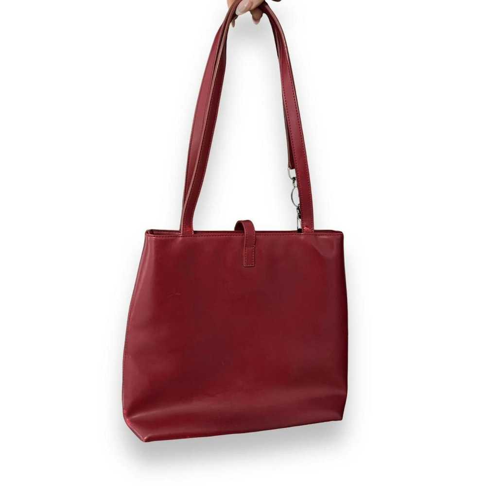 Guess Vintage Guess Red/Burgundy Leather Handbag - image 3