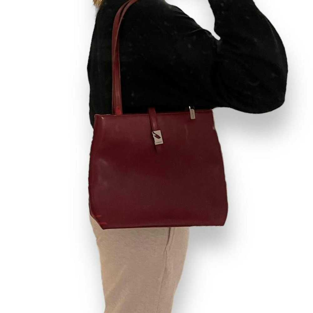 Guess Vintage Guess Red/Burgundy Leather Handbag - image 5