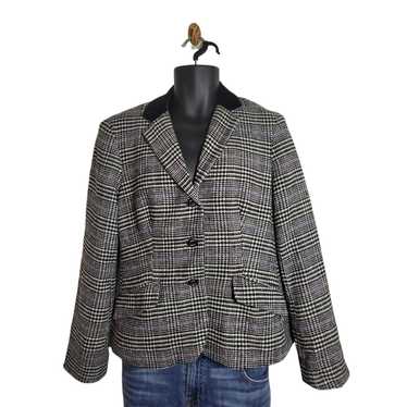 Chaps Chaps Houndstooth Blazer Women Sz 12 Black … - image 1