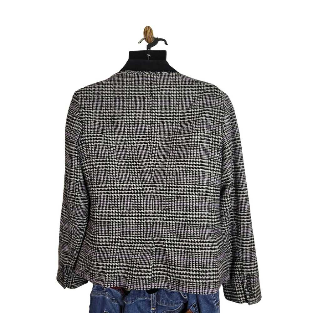 Chaps Chaps Houndstooth Blazer Women Sz 12 Black … - image 2