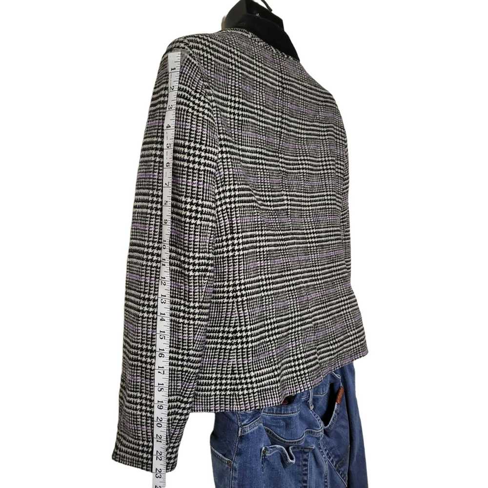 Chaps Chaps Houndstooth Blazer Women Sz 12 Black … - image 5