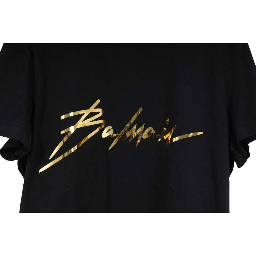 Balmain Balmain Black Gold Logo T Shirt - image 3